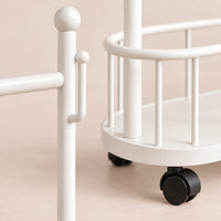 Porte-manteau sur pied métal blanc 80 cm - portant à roulettes - détail de la structure et des finitions