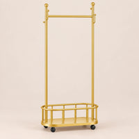 Porte-manteau sur pied métal doré 60 cm - portant à roulettes - vue principale sur fond beige