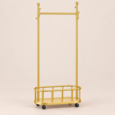 Porte-manteau sur pied métal doré 60 cm - portant à roulettes