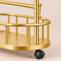 Porte-manteau sur pied métal doré 60 cm - portant à roulettes - détail de la structure et des finitions