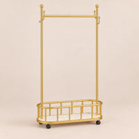 Porte-manteau sur pied métal doré 80 cm - portant à roulettes - vue principale sur fond beige