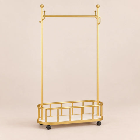 Porte-manteau sur pied métal doré 80 cm - portant à roulettes