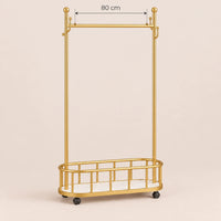 Porte-manteau sur pied métal doré 80 cm - portant à roulettes - dimensions du produit