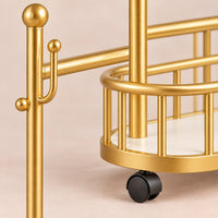 Porte-manteau sur pied métal doré 80 cm - portant à roulettes - détail de la structure et des finitions
