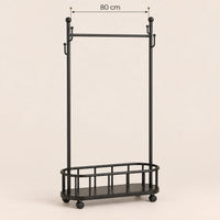 Porte-manteau sur pied métal noir 80 cm - portant à roulettes - dimensions du produit