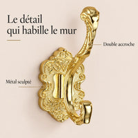 Crochet mural baroque doré - bénéfices et double accroche