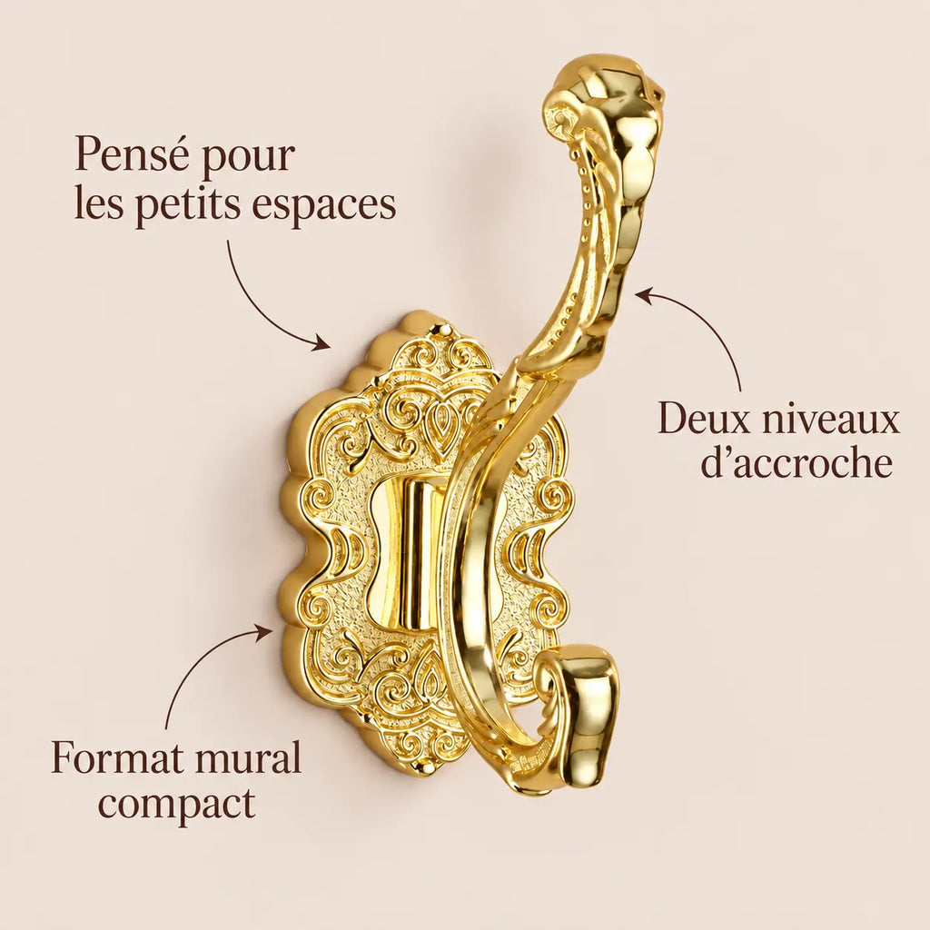 Crochet mural baroque doré - format mural compact