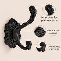 Crochet mural baroque noir - format mural compact